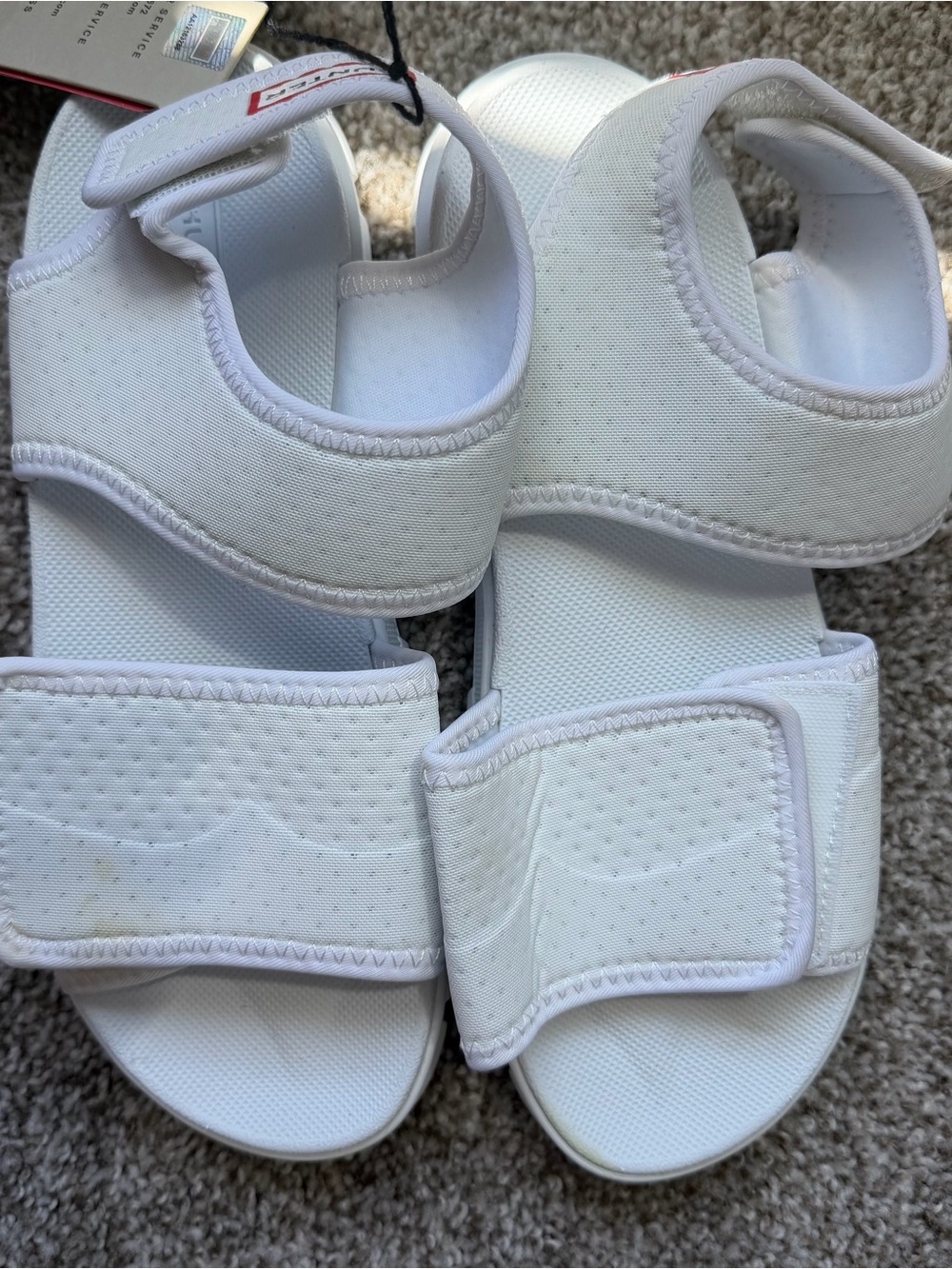 Hunter Women’s  White Adjustable Hook-and-Loop Sandals